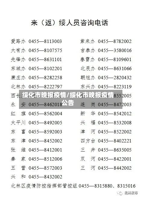 绥化市晚报疫情/绥化市晚报疫情公告